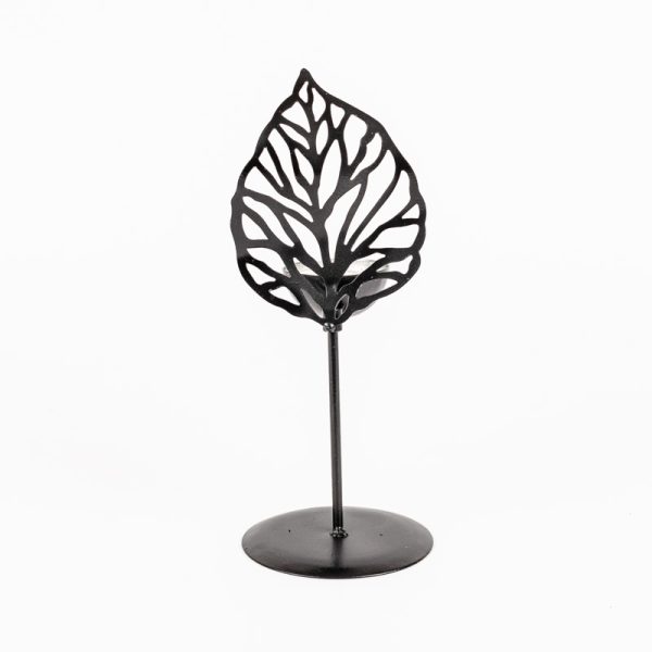 Blad standaard met theelicht